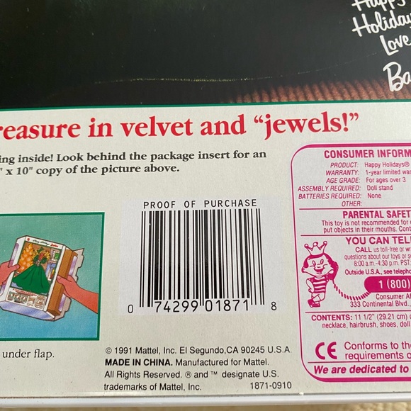 1991 Happy Holidays Special Edition Barbie Doll - Picture 5 of 7